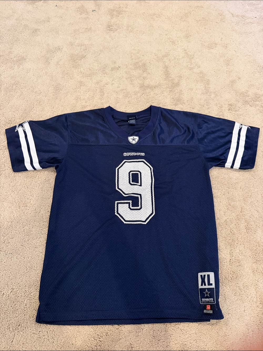 Dallas Cowboys Youth #9 Navy Football Jersey - XL